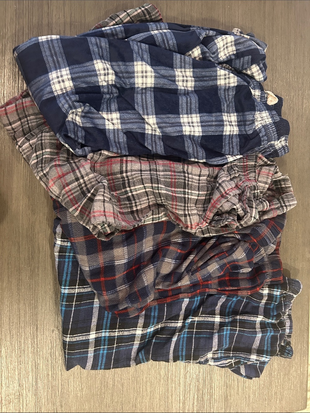 Plaid Flannel Lounge Shorts Bundle - Blue, Gray, Navy